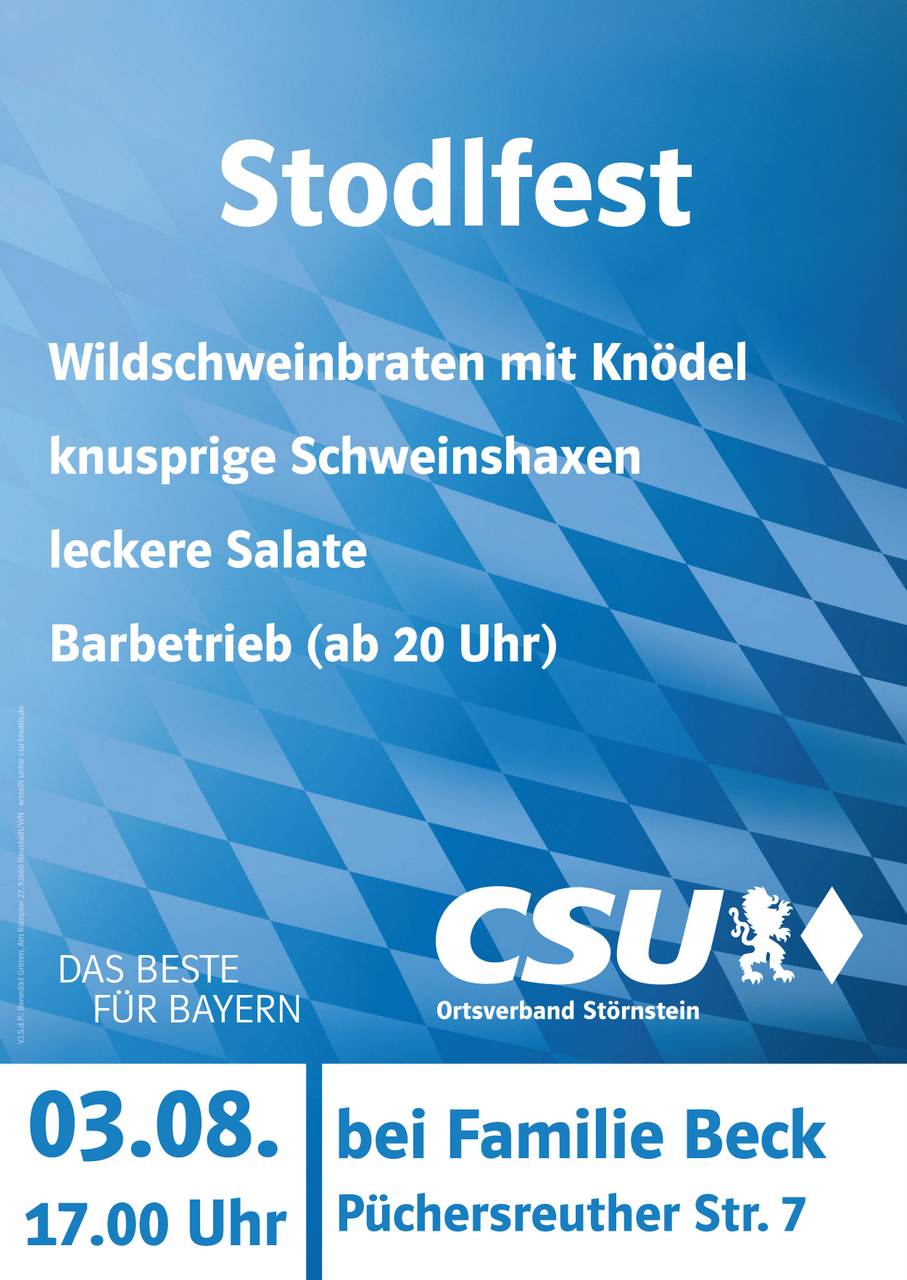 CSU Störnstein feiert Stodlfest