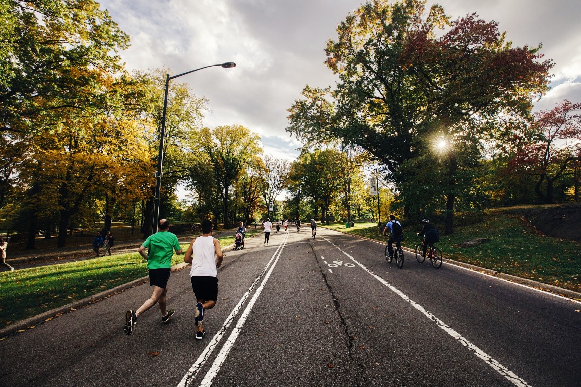 radfahrer jogger fußgänger