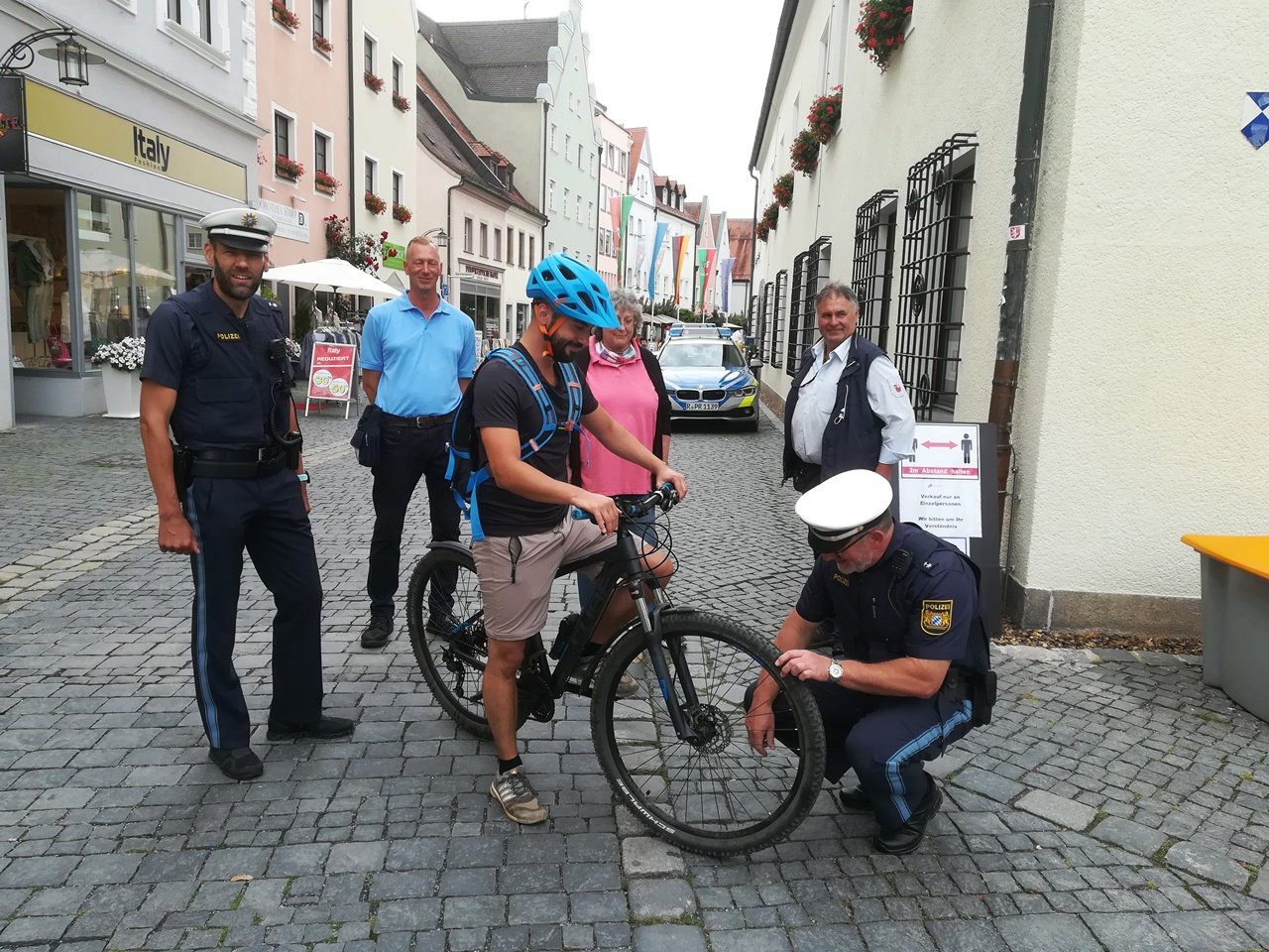 Radkontrolle Fußgängerzone Weiden Polizei