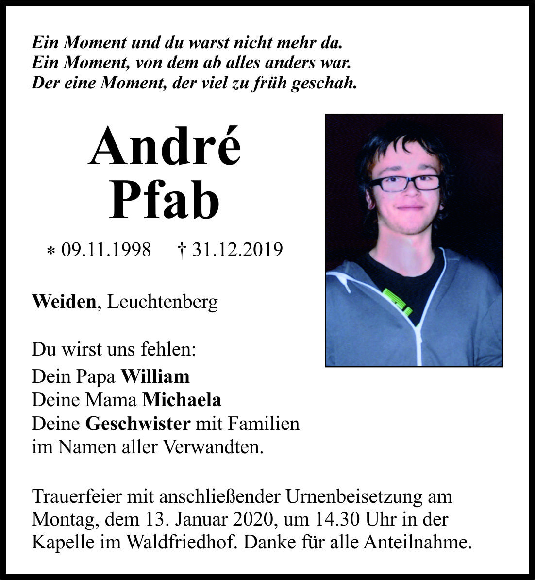 André Pfab, Weiden Leuchtenberg