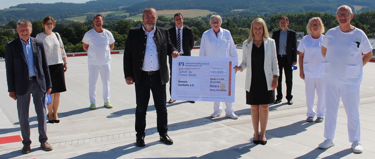Antikörper Test Studie Weiden Witron Parkstein Rotary Club Weiden Kliniken Nordoberpfalz AG Spende 10.000 Euro