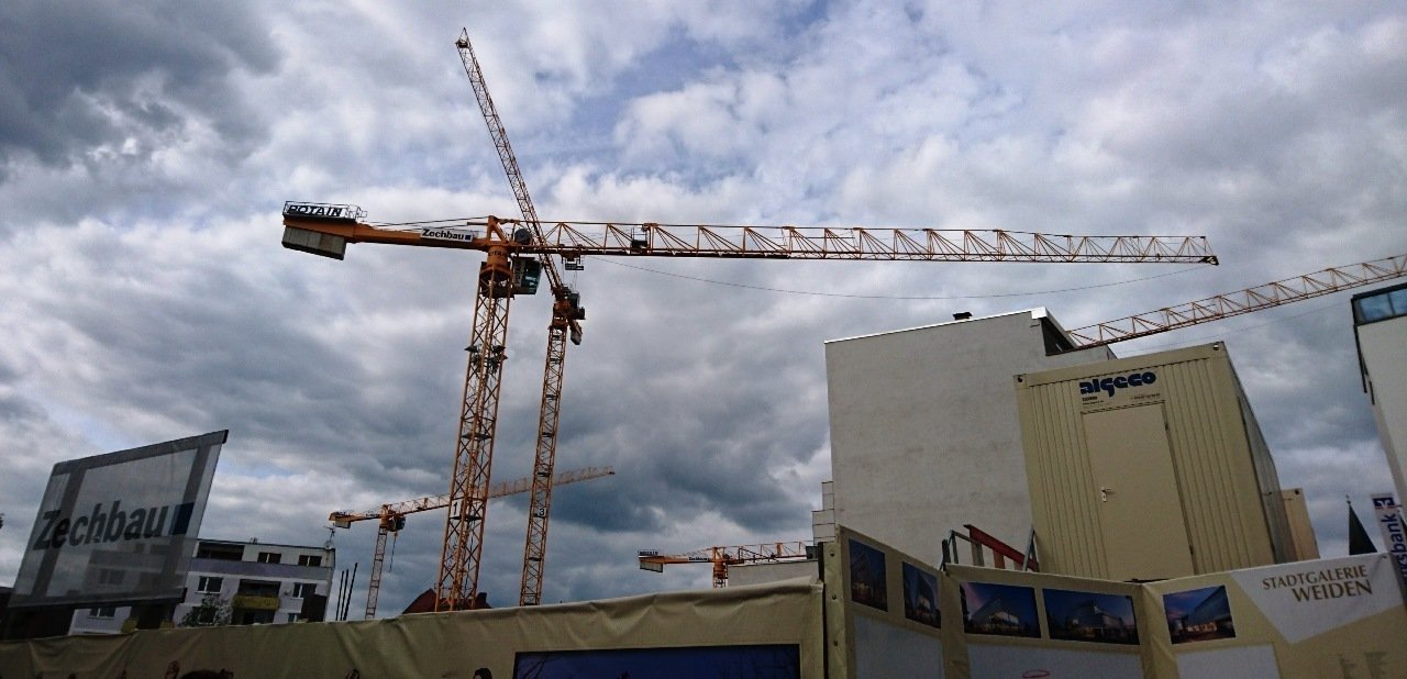 Baustelle, Kran, NOC, Stadtgalerie,  Kräne, Bauen, Symbol