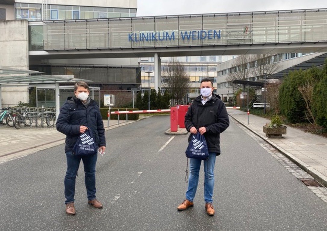CSU Weiden Dr Benjamin Zeitler Stephan Gollwitzer Silvesterbesuch 2020 Klinikum Weiden