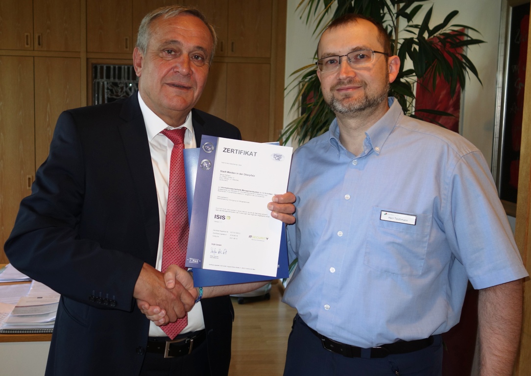 Stadt Weiden ISMS zertifiziert