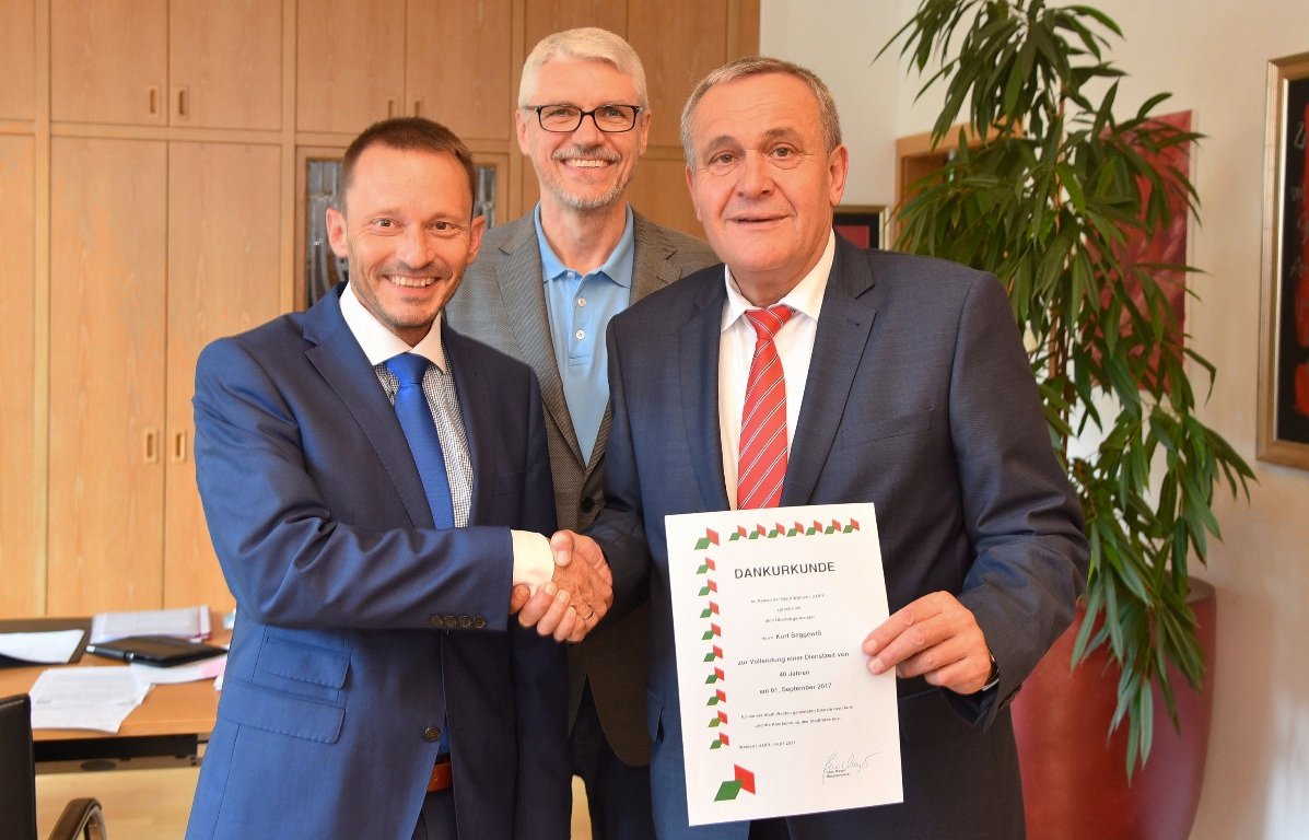 Dankesurkunde Oberbürgermeister Seggewiß Jens Meyer Bürgermeister