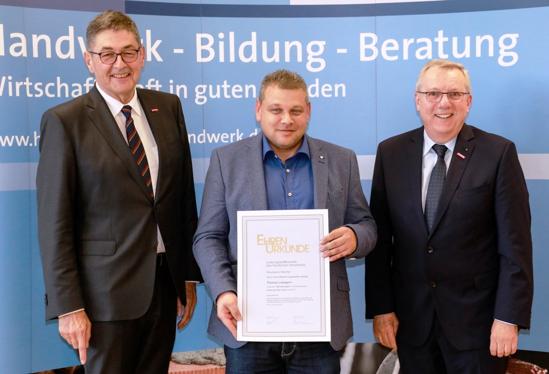 Druckerei Hutzler Ausbilder Ehrung Handwerkskammer