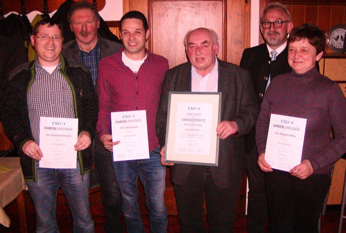 CSU Wurz JHV Ehrung Enslein