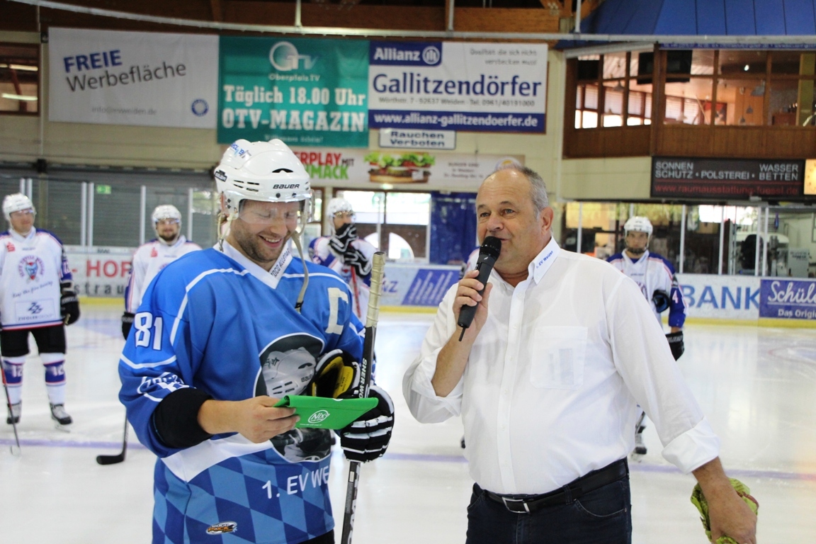 Eishockey, EV Weiden, Abschiedsspiel, Florian Zellner, Zoco (3)