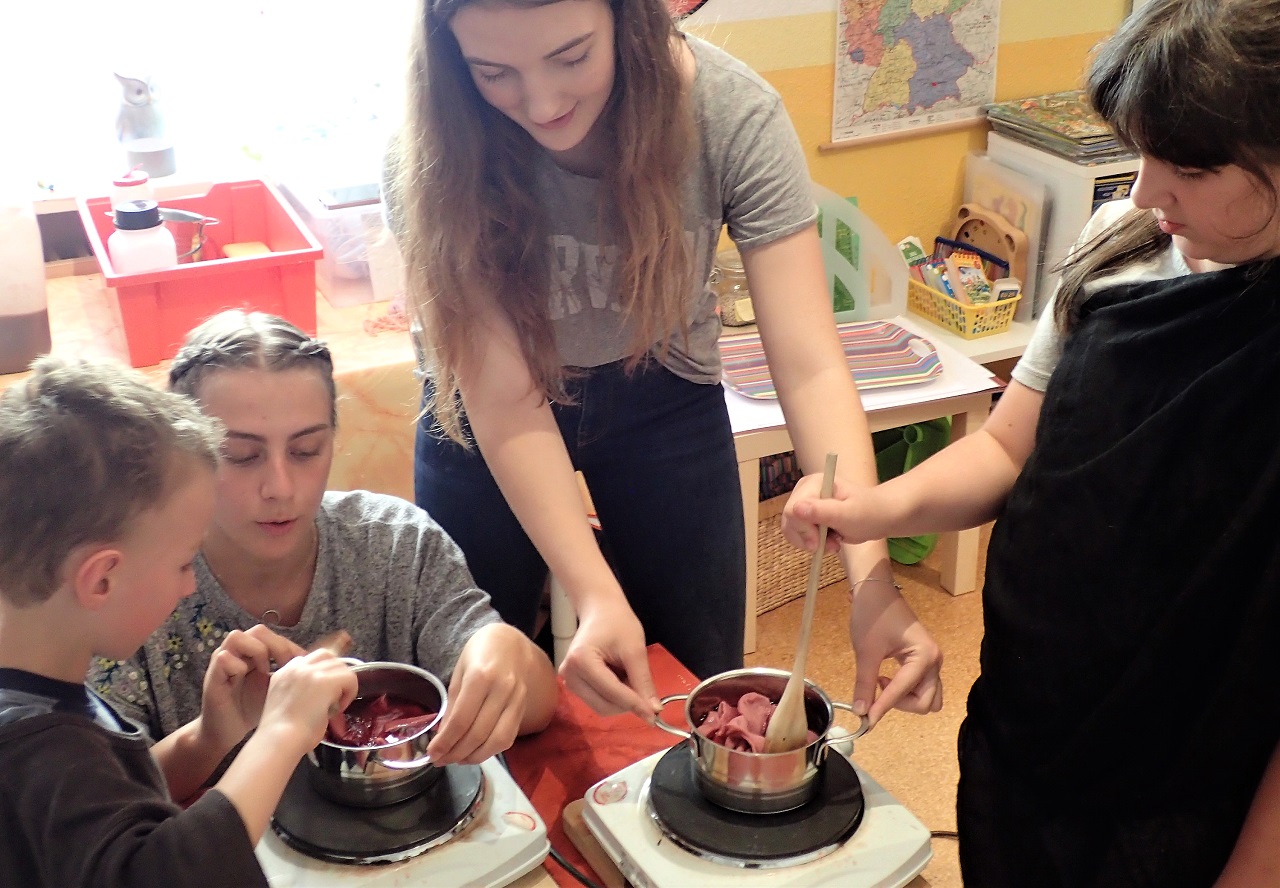 Elly P-Seminar Schulgarten färben Ferienbetreuung