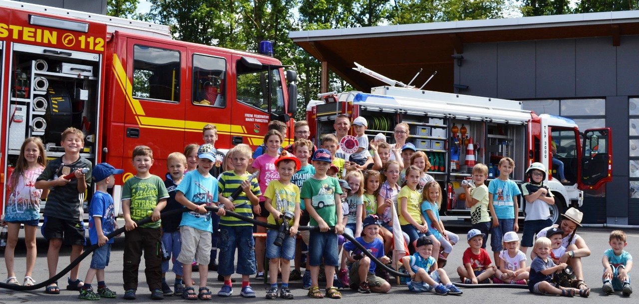 Ferienprogramm Feuerwehr Kinder Parkstein Wasserwerfer
