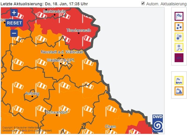 Orkan Sturmtief Oberpfalz Nordoberpfalz Friederike
