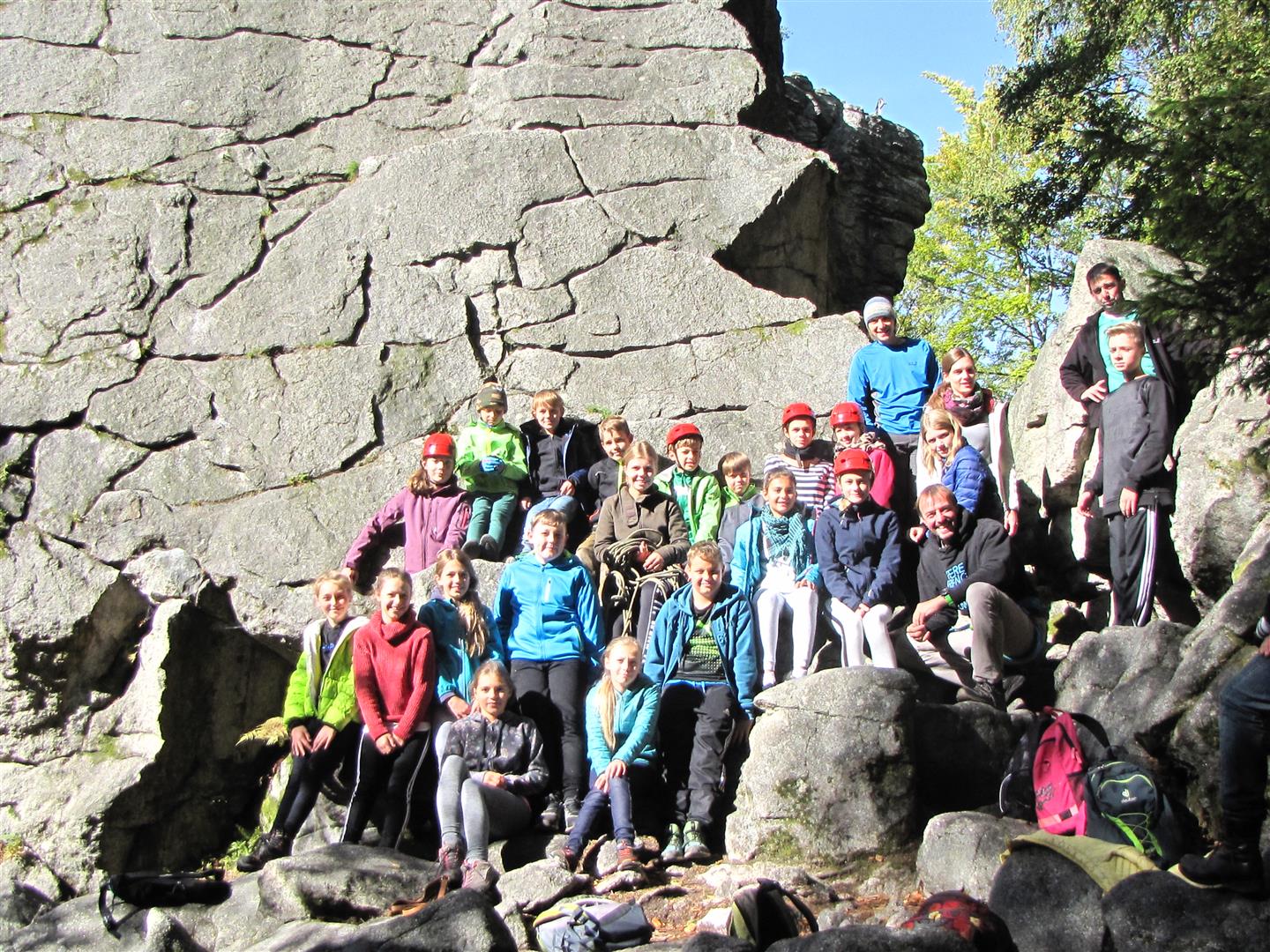 Gruppenfoto Klettern  Symbol Berg Klettern Erbendorf Steinwald Kraxeln