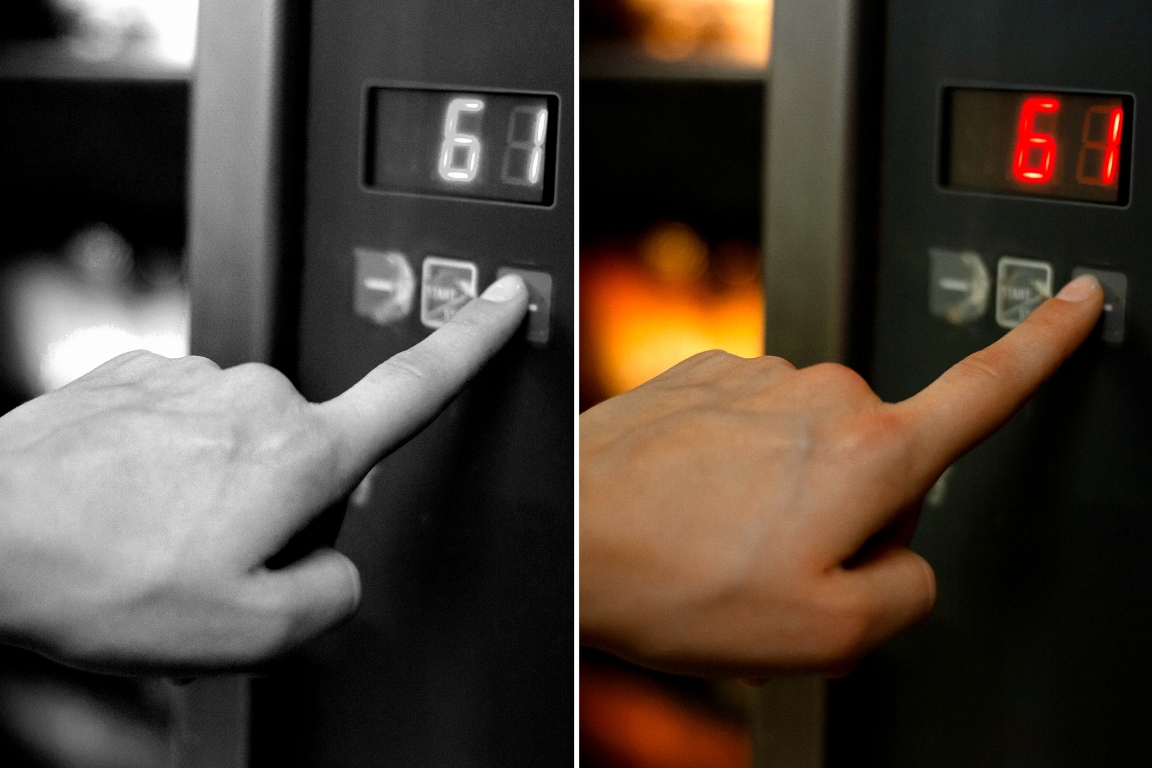 Hand, Automat, zwei Löhne,