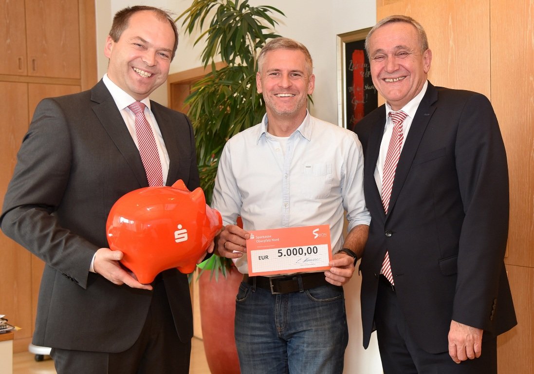 Hans-Jörg Schön, Frank Kiener, Kurt Seggewiß, Spende Sparkasse Oberpfalz Nord, Skilanglaufzentrum Silberhütte