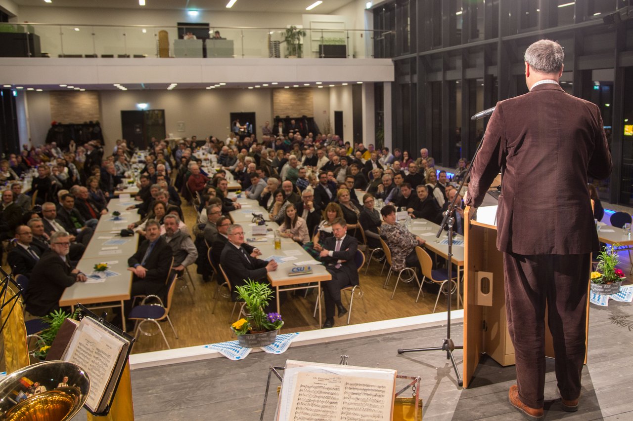 Finanzminsiter Dr. Markus Söder in der Neuen Stadthalle in Erbendorf