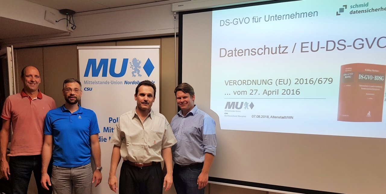 Informationsveranstaltung DSGVO für kleine- und mittlere Unternehmen Mittelstandsunion Nordoberpfalz und Oberpfalz
