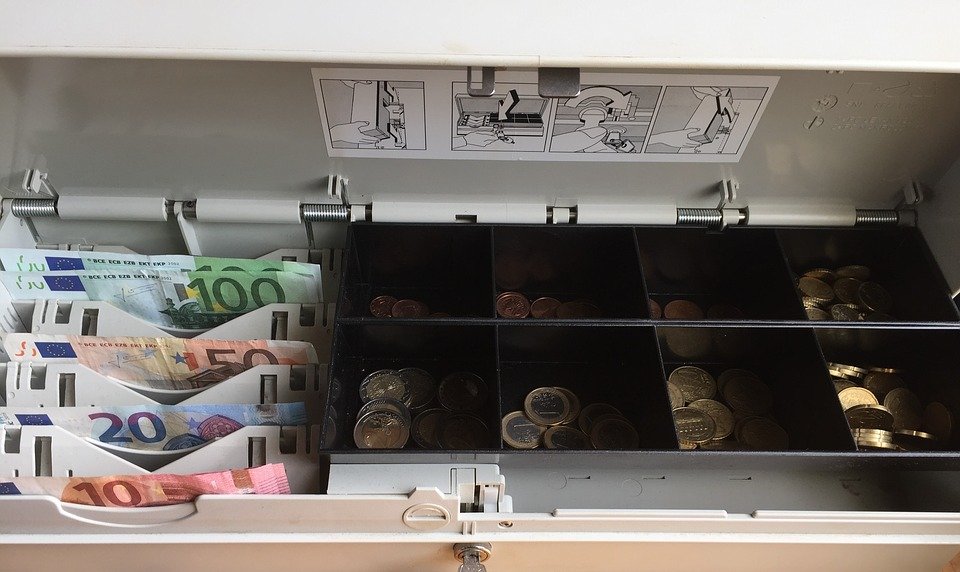 Kasse Geld Kohle Geldschein Münze