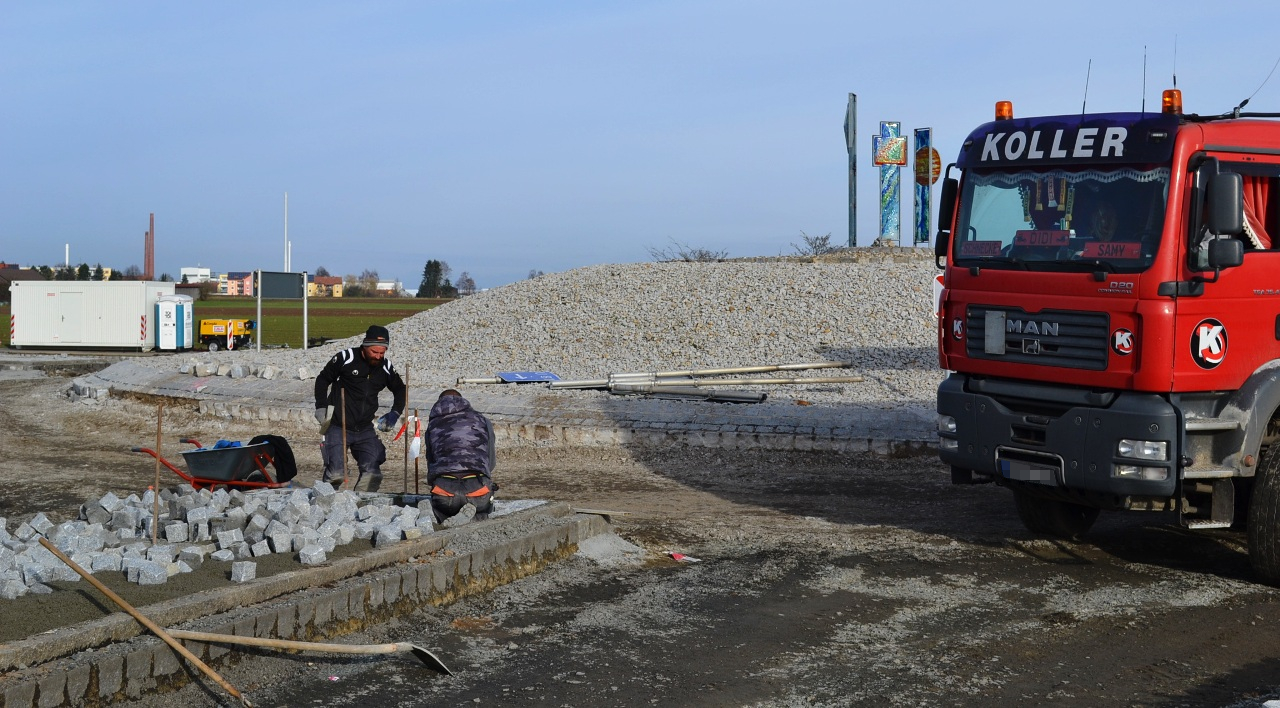 Kreisverkehr B299 Mitterteich Bauarbeiten Baustelle