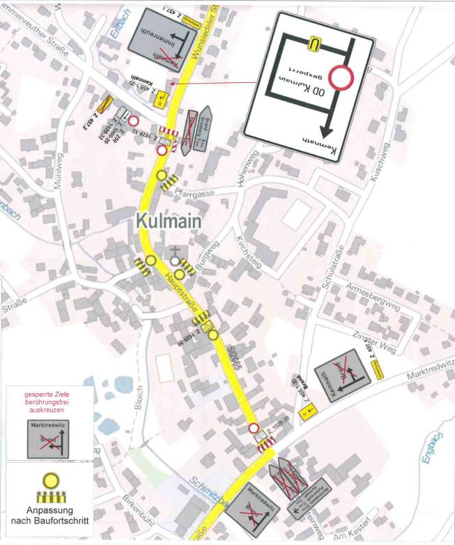 Kulmain Sperrung Straßensperre St 2665