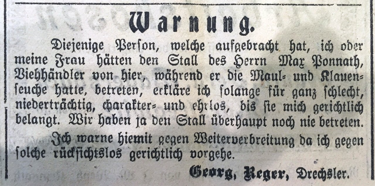 Historischer Erntedankumzug Kastl Maul und Klauenseuche