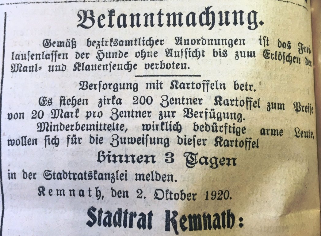 Historischer Erntedankumzug Kastl Maul und Klauenseuche