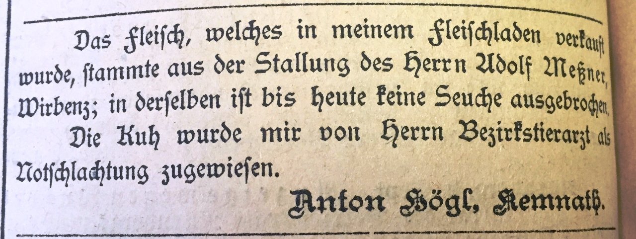 Historischer Erntedankumzug Kastl Maul und Klauenseuche