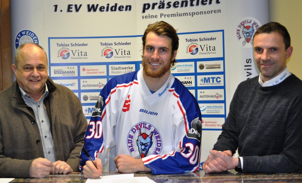 Matt_Abercrombie, Blue Devils, 1. EV Weiden, Vertragsverlängerung