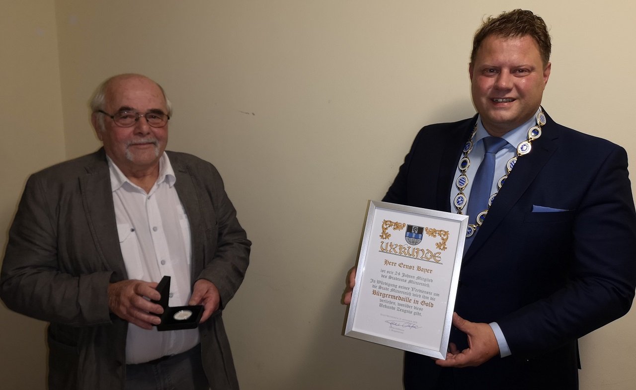 Mitterteich Goldene Bürgermedaille 3 Bürgermeister Ernst Bayer Bürgermeister Stefan Grillmeier