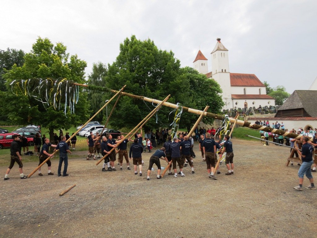 Oberpfälzer Freilandmuseum Neusath-Perschen, Baum Aufstellen, Kirwa, Kirwabaum, Kirchweih
