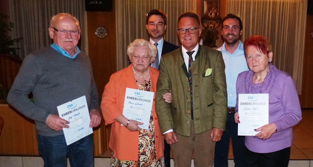 Jahreshauptversammlung CSA Ehrungen