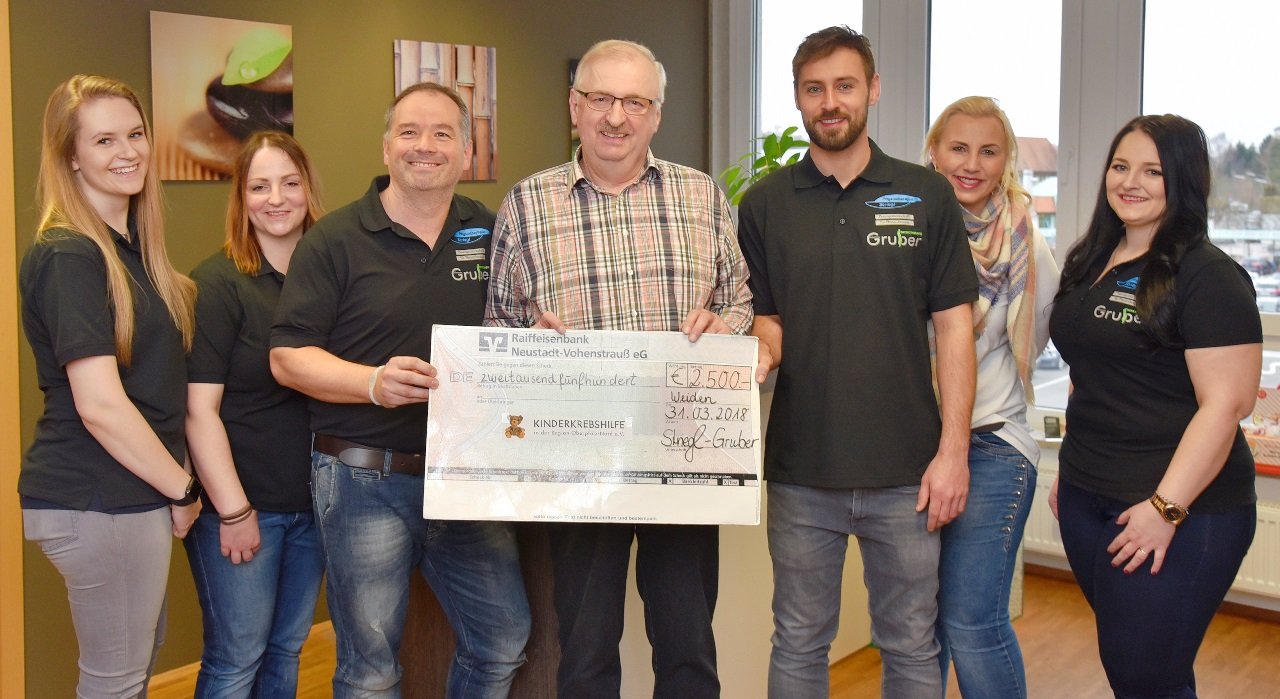 Praxisgemeinschaft Gruber Striegl Kinderkrebshilfe Spende 2500 Euro Spenden Helfen Hilfe Bild Jürgen Wilke