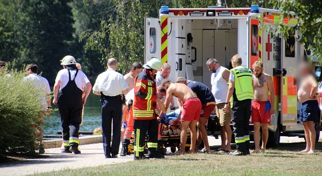 Rußweiher Eschenbach Badeunfall Bilder Jürgen Masching