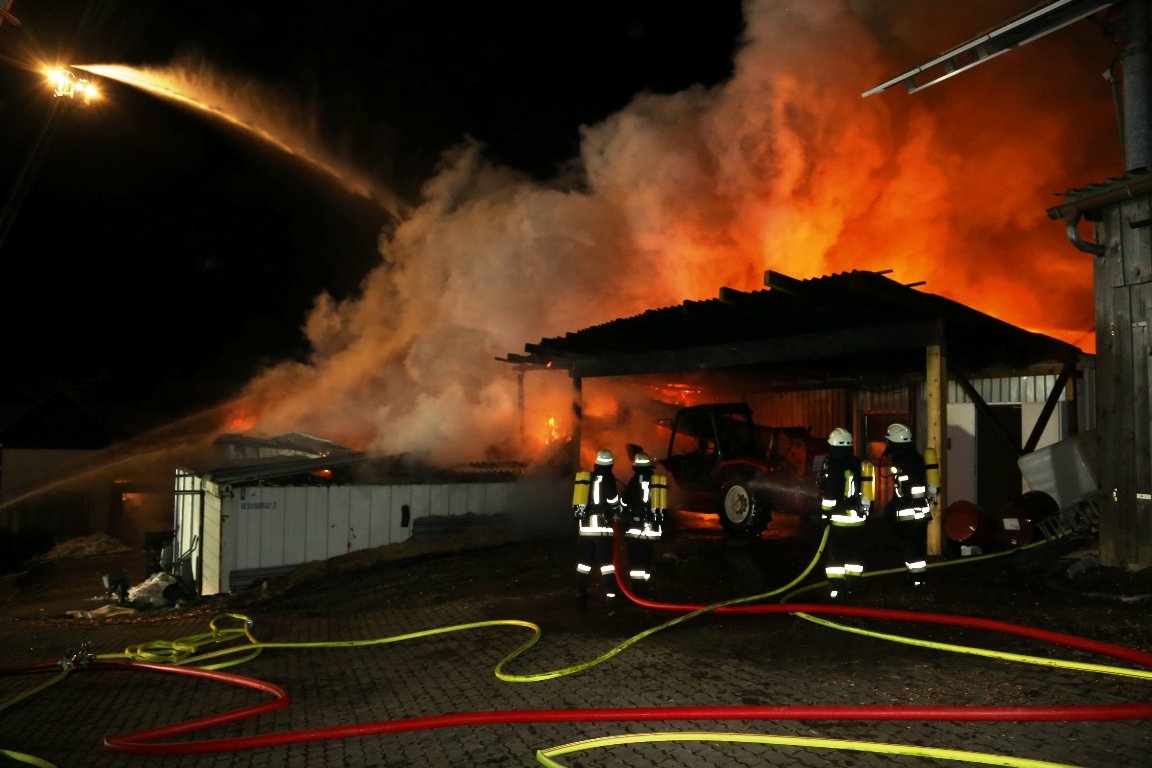Großbrand in Ebnath: Eine Million Euro Schaden
