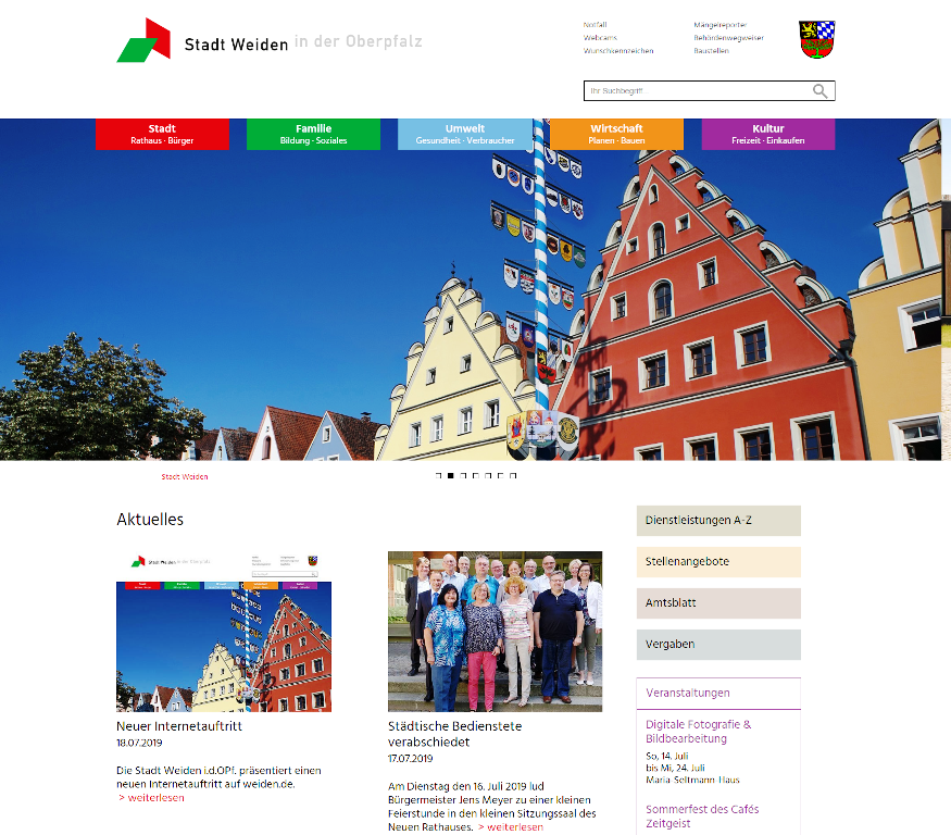 Screenshot Website Weiden1