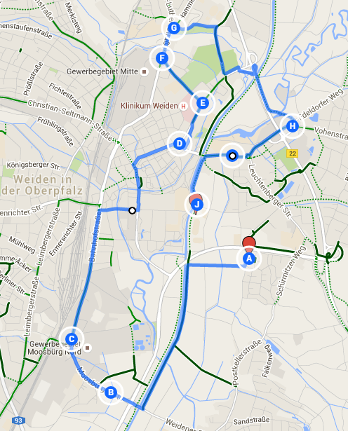 Skate Night, Strecke, Weiden