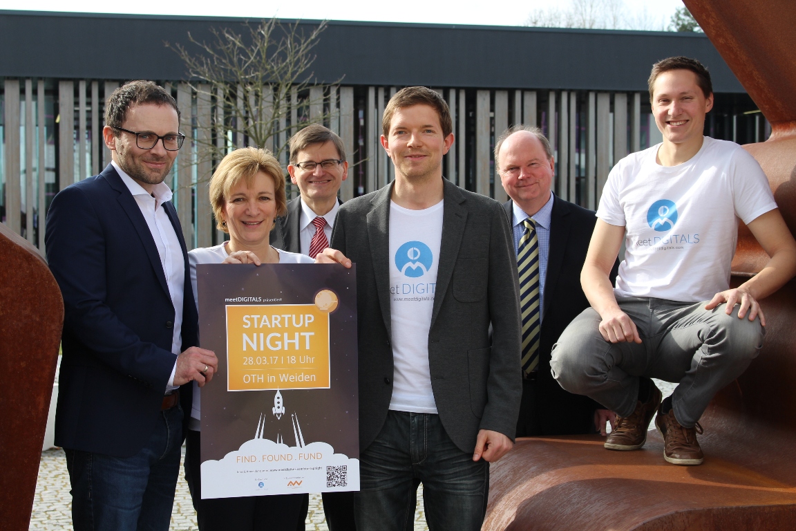 Startup-Night, OTH Amberg-Weiden, Barcamp, meetDIGITALS, Marco Nirschl, Christiane Hellbach, Alfred Höß, Tobias Walbert, Wolfgang Weber, Alexander Hofmann