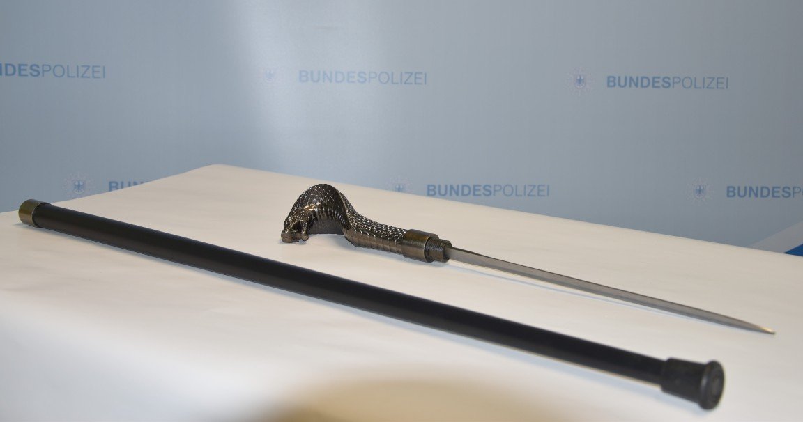 Stockdegen Gehstock Degen Messer Bundespolizei