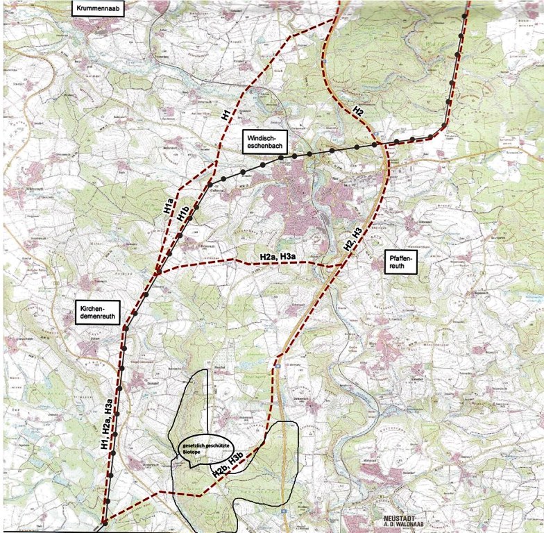Sauerbachhütte, Stromtrasse