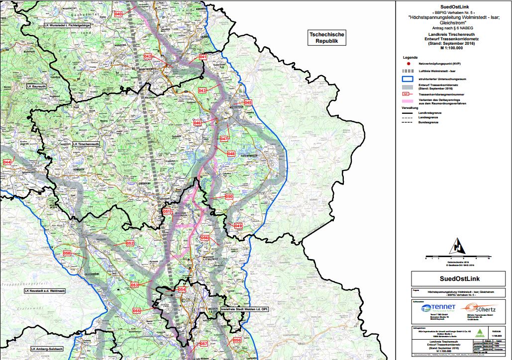 Tennet Trassenverlauf SüdOst Link