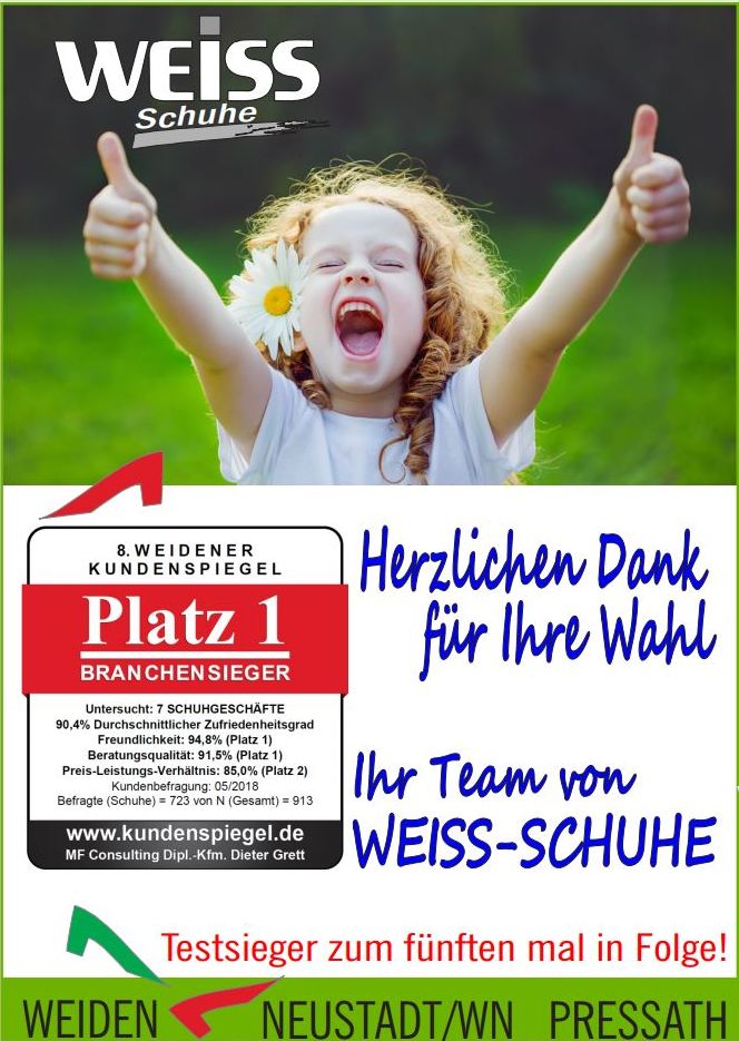 Testsieger Weiss Schuhe Branchensieger Platz 1 Kundenspiegel