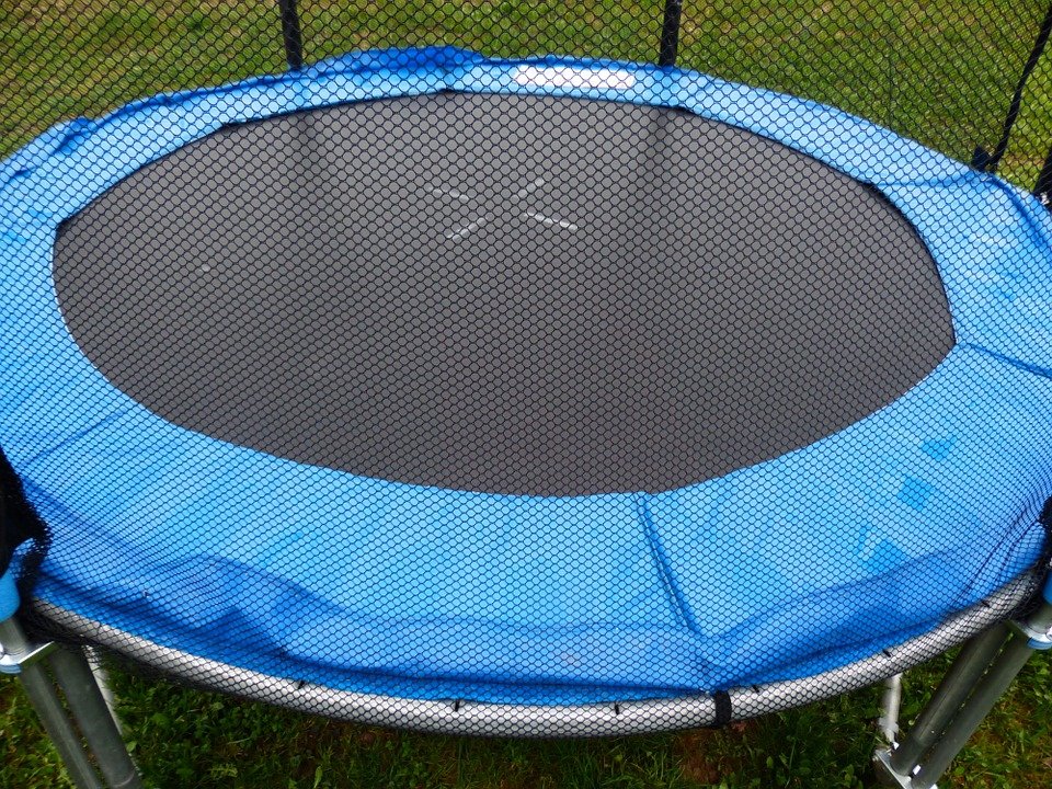 Trampolin, springen, Garten