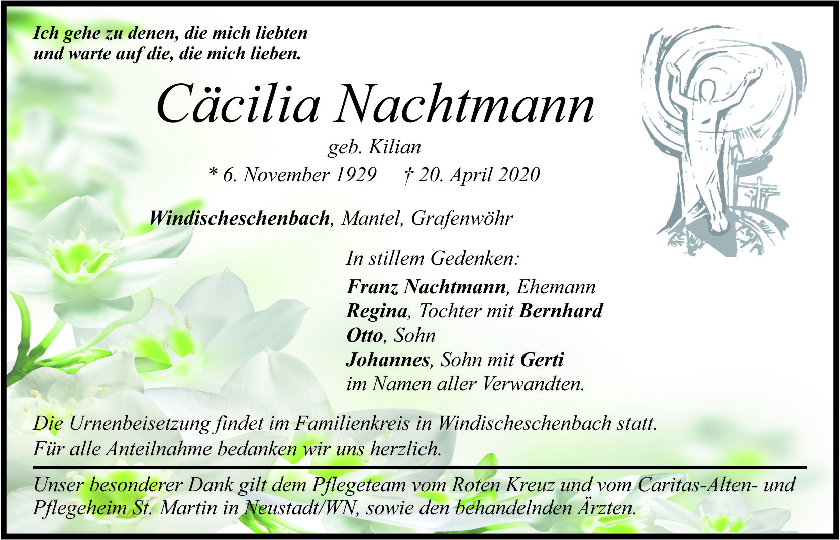 Traueranzeige Cäcilia Nachtmann