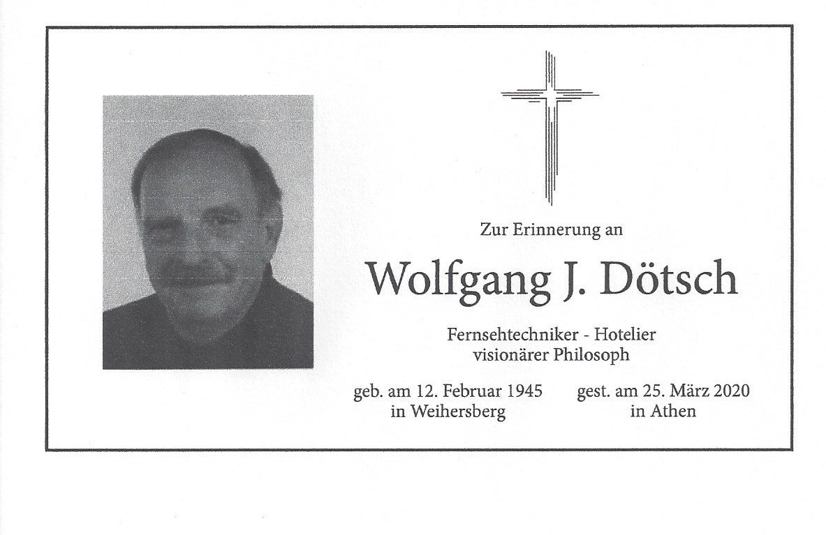 Traueranzeige Wolfgang J. Dötsch