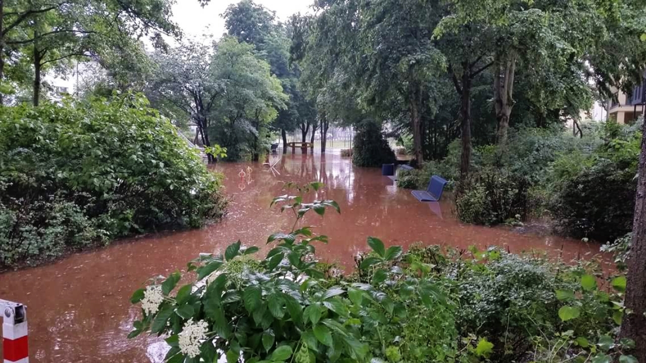 Unwetter Weiden, Überschwemmung,