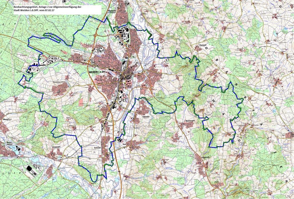 Vogelgrippe, Vogelpest, Wildvogelgeflügelpest, Weiden Sperrbezirk, Beobachtungsbezirk11