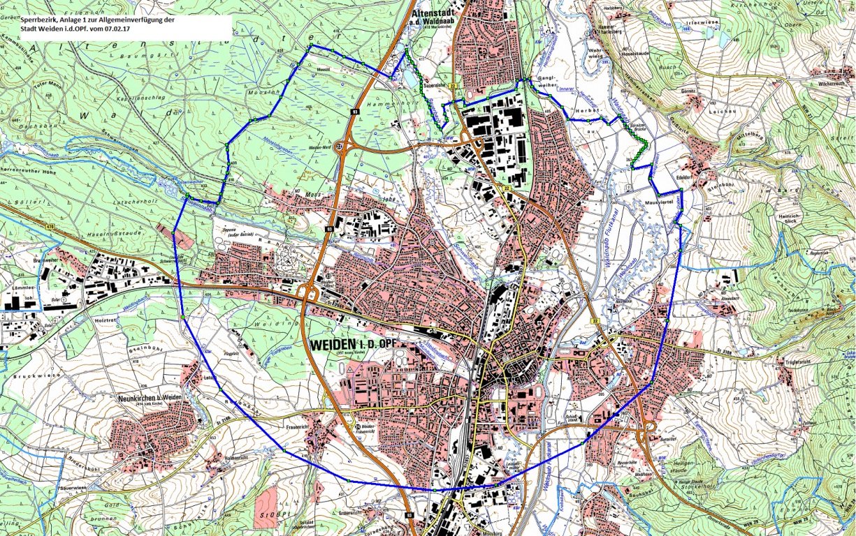 Vogelgrippe, Vogelpest, Wildvogelgeflügelpest, Weiden Sperrbezirk, Beobachtungsbezirk12