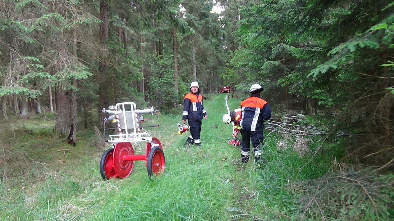 Waldbrand Eschenbach Penzenreuth Feuerwehr Einsatzkräfte Bild Jürgen Masching03