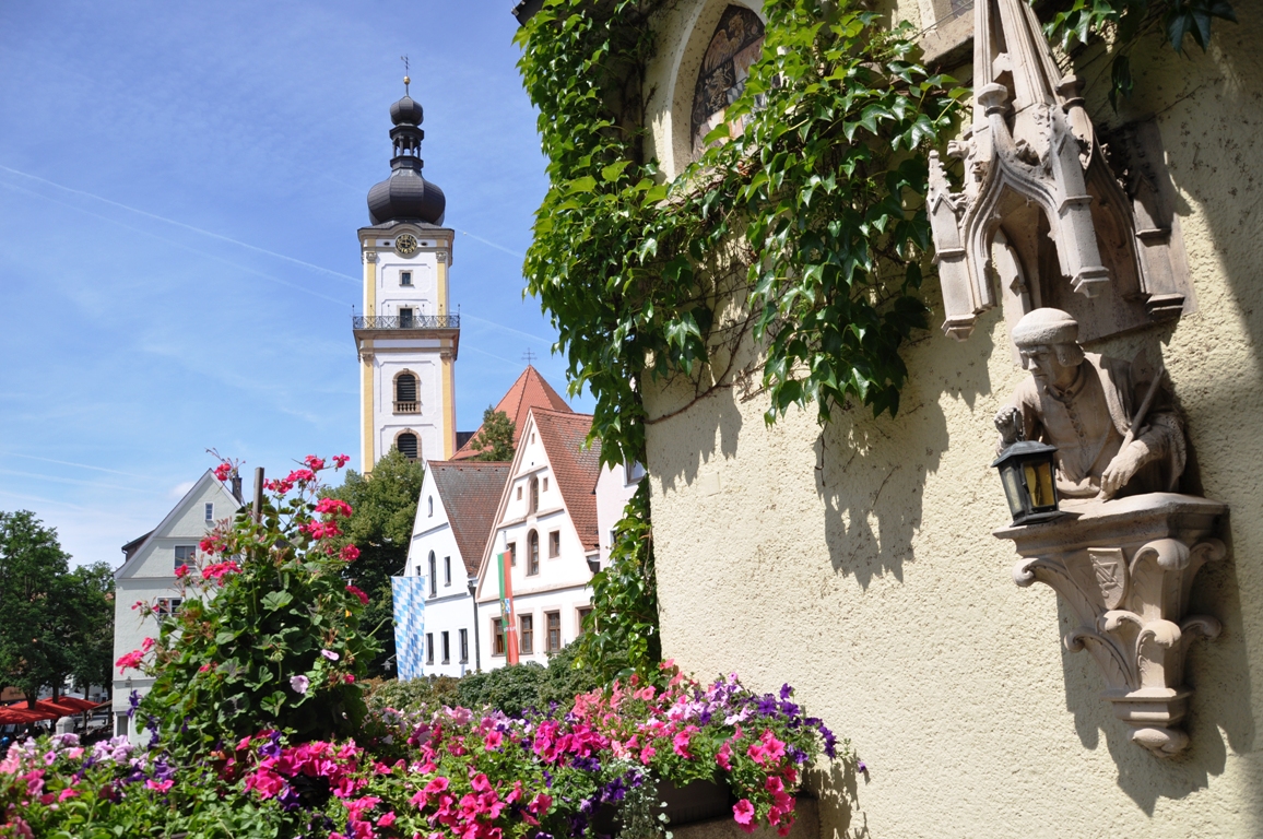 Weiden, Altes Rathaus, Kirchturm, Rathausplatz, Kirche