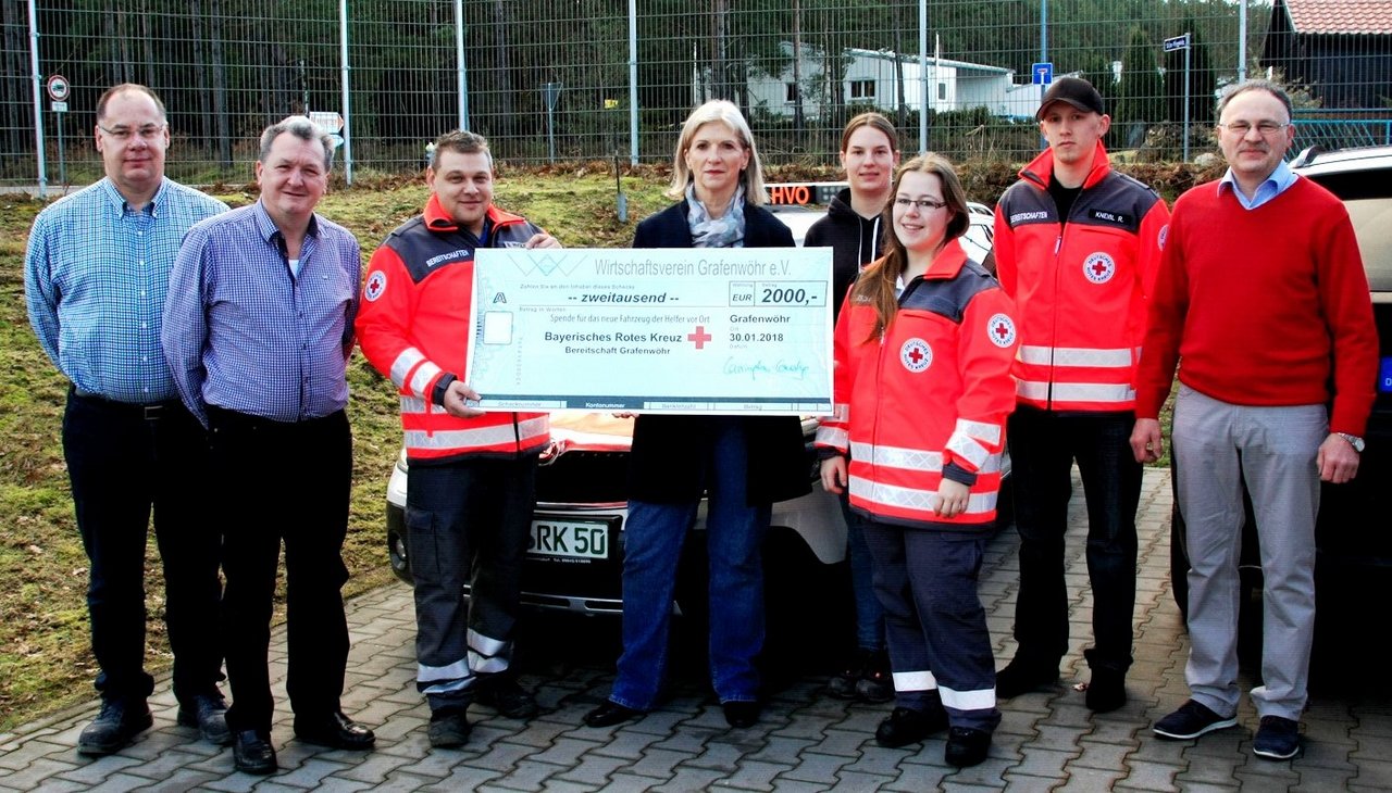 Wirtschaftsverein Grafenwöhr spendet für Helfer vor Ort Grafenwöhr BRK Bereitschaft