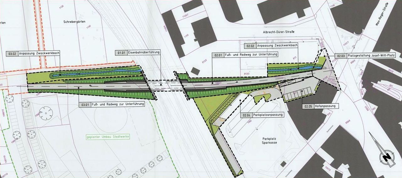 Wittgartendurchstich Weiden Baustelle